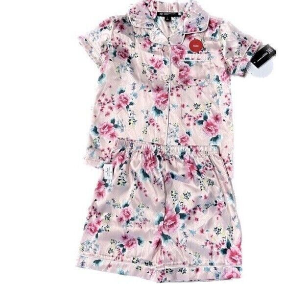 New INC Girl's Mommy & Me Satin Notched Collar Top & Shorts Pajamas Set size 6 - Picture 6 of 7